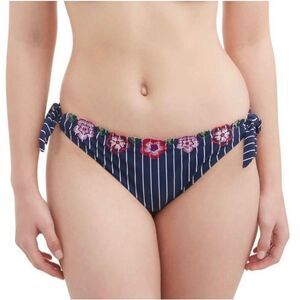NWT Womens Time and Tru Deep Cobalt Floral Bikini Swim Bathing Suit Bottoms Sz L